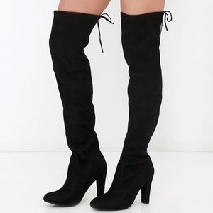 Steve Madden Over the Knee Black Suede Boots